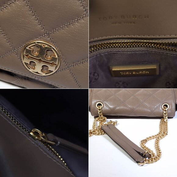 Tory Burch Quilted Taupe/Brown Shoulder Bag - Picture 7 of 9